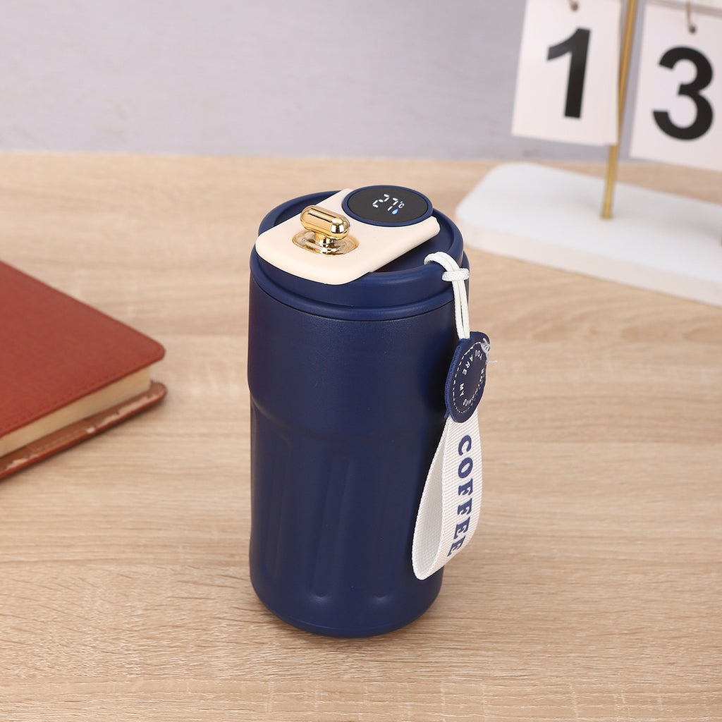 Smart Digital Thermal Bottle Portable Coffee Mug Stainless Steel Water Bottle In-Car Insulated Cup Keep Cold Vacuum Flasks 450Ml