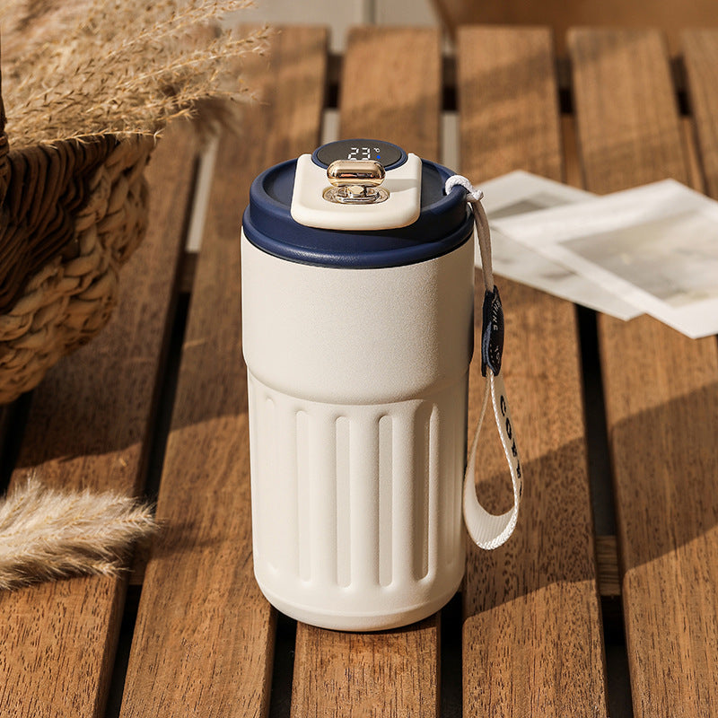 Smart Digital Thermal Bottle Portable Coffee Mug Stainless Steel Water Bottle In-Car Insulated Cup Keep Cold Vacuum Flasks 450Ml