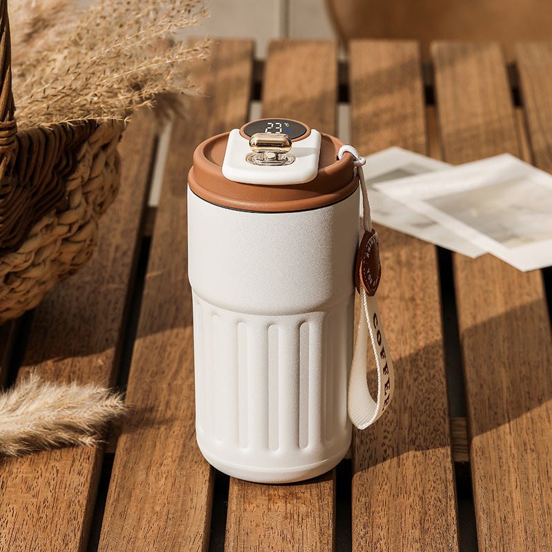 Smart Digital Thermal Bottle Portable Coffee Mug Stainless Steel Water Bottle In-Car Insulated Cup Keep Cold Vacuum Flasks 450Ml