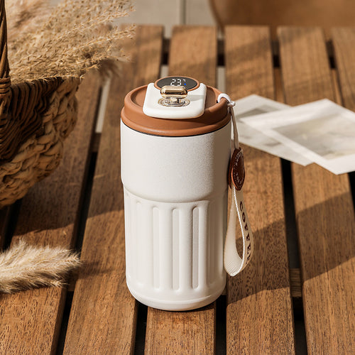 Smart Digital Thermal Bottle Portable Coffee Mug Stainless Steel Water Bottle In-Car Insulated Cup Keep Cold Vacuum Flasks 450Ml